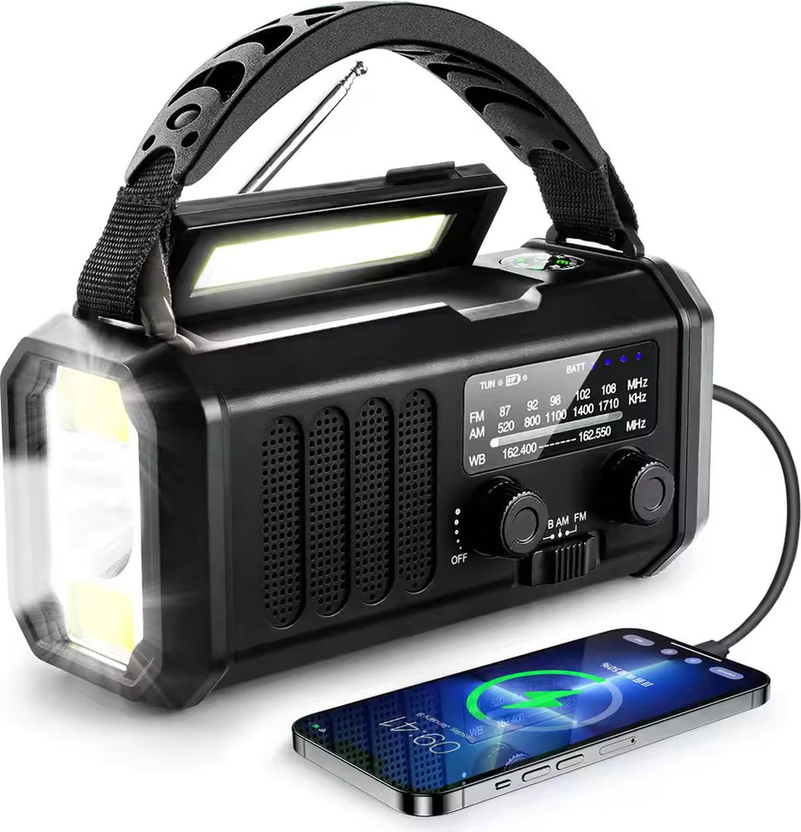 Noodradio - 10.000 mAh - Solar - Powerbank