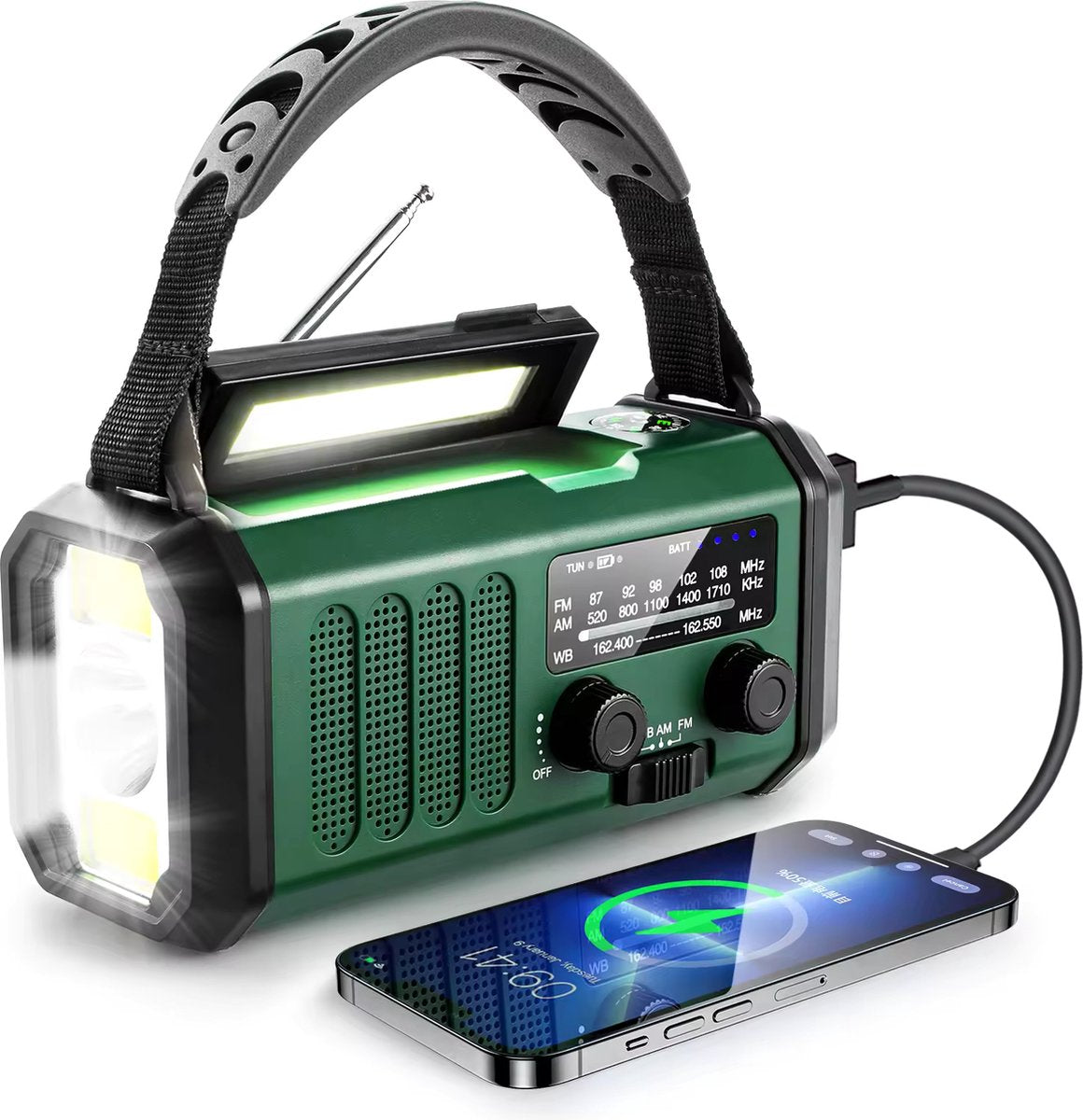 Noodradio - 10.000 mAh - Solar - Powerbank