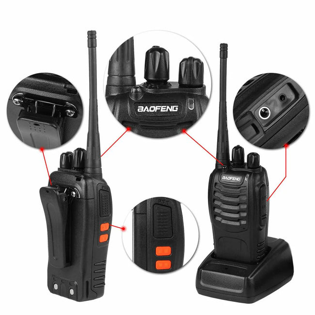 Baofeng BF-888S Portofoon - Walkie Talkie - Communicatiemiddel - Met Oortjes - 5W - 2,5km Bereik - 420-450Mhz - Zaklamp functie