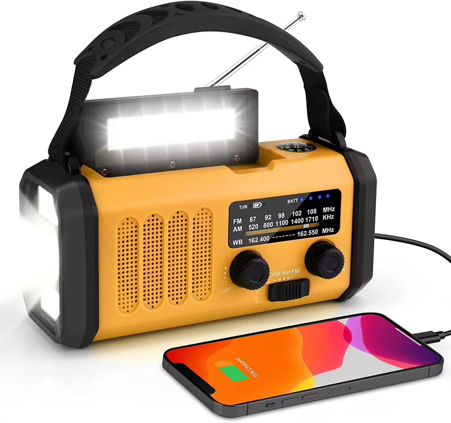 Noodradio - 10.000 mAh - Solar - Powerbank